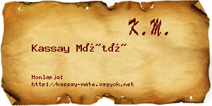 Kassay Máté névjegykártya
