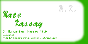 mate kassay business card